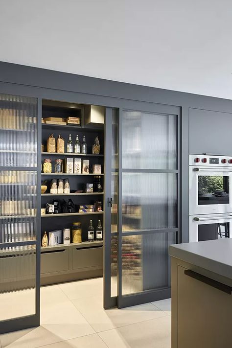 Pantry Layout, Organize Life, Kitchen Larder, Bold Kitchen, Larder Cupboard, Pantry Room, Desain Pantry, Pantry Cupboard, Young House Love