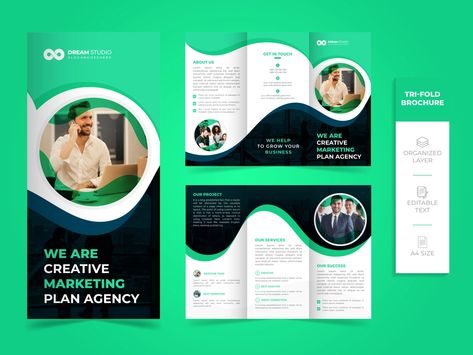 Business Trifold Brochure Design | Creative Trifold Brochure by branding23 on Dribbble Trifold Brochure Design Creative, Brochure Design Creative, Trifold Brochure Design, Balance Design, Creative Brochure, Radio Flyer, Business Flyer Templates, Organization Planning, Catalog Design