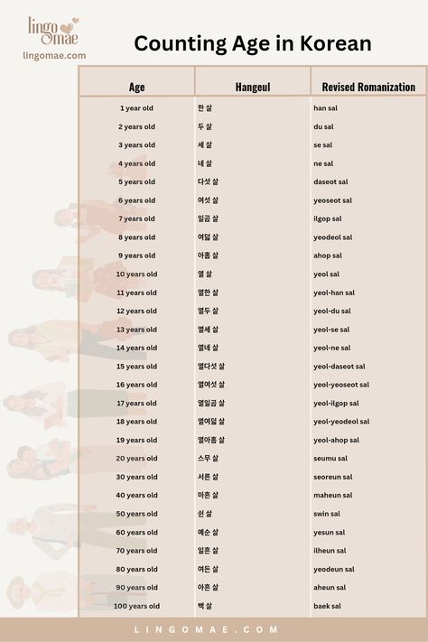 Korean Sino Numbers 1 To 100, Age In Korean, Korean Numbers 1 To 100, Korean Numbers, Korean Age, 1 To 100, Learning Korean, Korean Words, How To Say