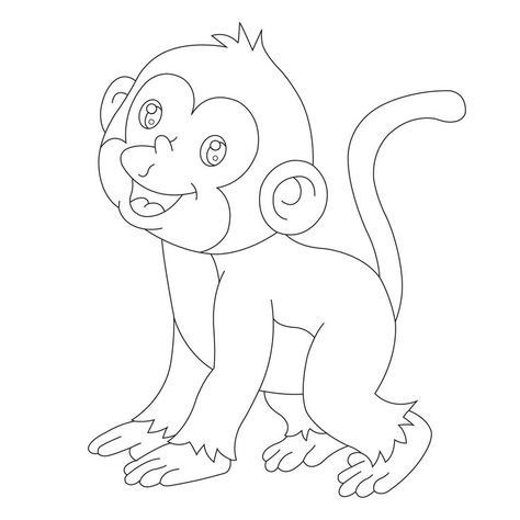 Download printable cute monkey coloring page for kids and make coloring. Line art and illustration for kids and adult use and colouring. Beautiful hand drawn monkey. Animal line art drawings. #monkeyoutline #monkeycoloringpage #monkeylineart #monkeycoloringbook #animaldrawings #monkeyvector #monkeysketch #monkeyillustration #animalcoloringpage #cutedog #coloringpage #animallineart #animalvector #cartooncoloring #cartoondog #cuteanimals #printabledog #puppycoloringpage #printablemonkeycoloring Monkey Outline, Monkey Coloring Pages, Monkey Animal, Animal Coloring Book, Monkey Illustration, Book Cartoon, Animal Outline, Puppy Coloring Pages, Cartoon Monkey