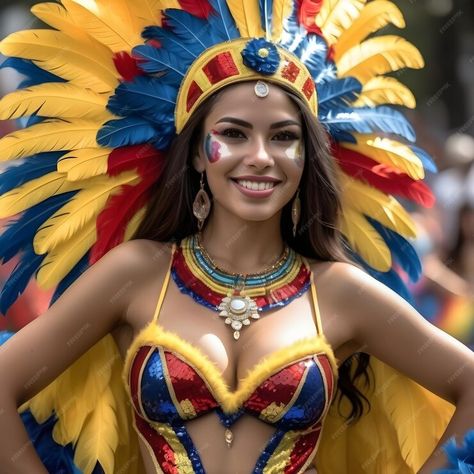 Premium AI Image | There is something special and unique about a beautiful Colombian woman in a carnival costume Perha Colombian Woman, Colombian Women, Carnival Costume, Carnival Costumes, Something Special, Carnival