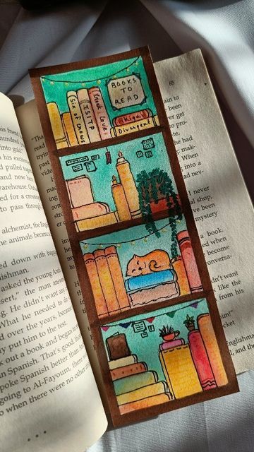 Bookmark About Reading, Book Tracking Bookmark, Diy Book Tracker, Book Mark Drawing Ideas, Aesthetic Book Marks Diy, Cool Bookmark Ideas, Bookmarks Handmade Aesthetic, Cute Bookmarks Handmade, Bookmark Ideas Aesthetic