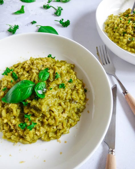 Low Fodmap Risotto Recipes, Low Fodmap Risotto, Fodmap Risotto, Vegan Low Fodmap Recipes, Risotto Verde, Free From Recipes, Easy Risotto, Low Fodmap Vegan, Fodmap Vegan