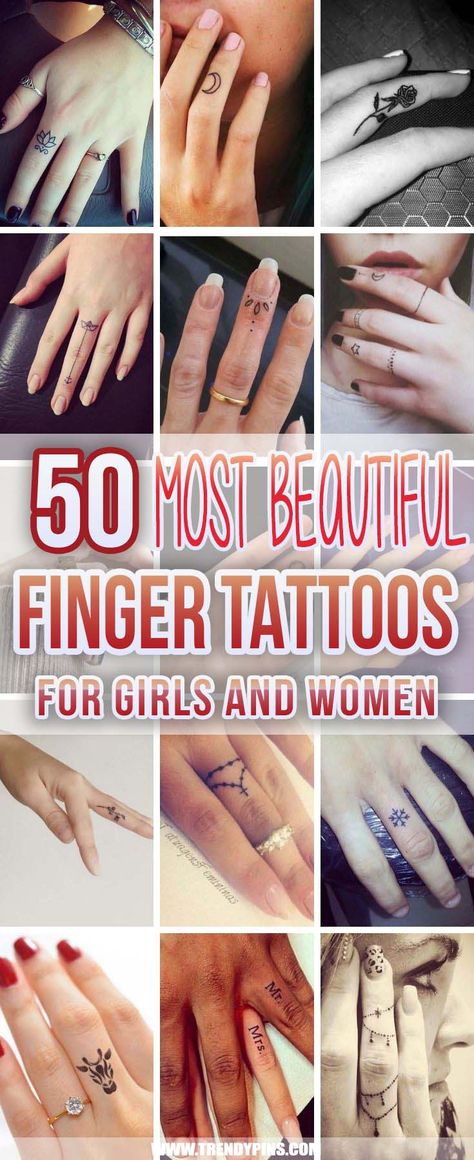 Small Simple Finger Tattoos For Women, Elegant Finger Tattoos For Women, Top Of Finger Tattoos For Women, Tattoo Ideas Fingers Female, Pinkie Finger Tattoo, Finger Tats With Meaning For Women, Best Finger Tattoos For Women, Mini Finger Tattoos For Women, Flower Ring Tattoo Designs For Women