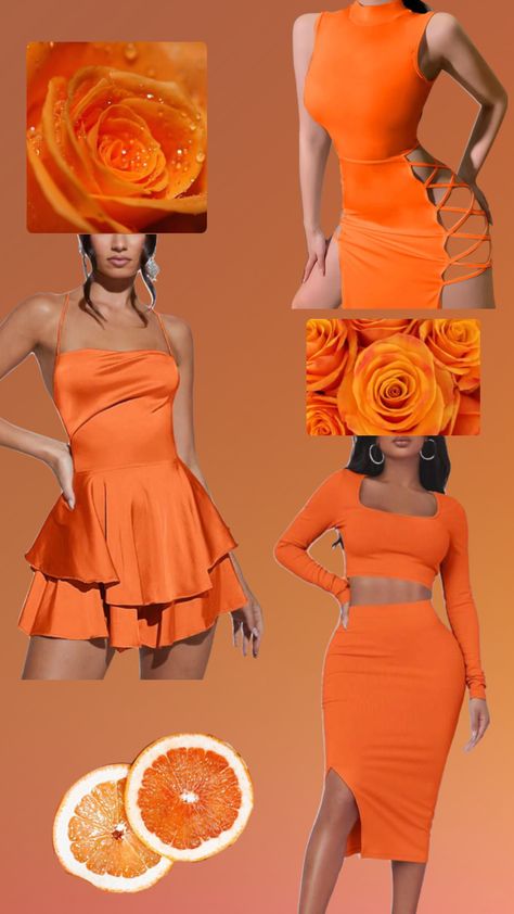 Orange dresses 😍😍😍😍😍 #orange #dress #fasion #orangedress #slay #fruit #model #orangeroses #roses #pretty #inspiration Luxury Orange Fitted Dress, Orange Fruit Dress, Iconic Orange Dress, Luxury Orange Ruched Dress, Luxury Hand-strung Orange Necklace, Dresses Orange, Inspiration Dress, Orange Dresses, Orange Fruit