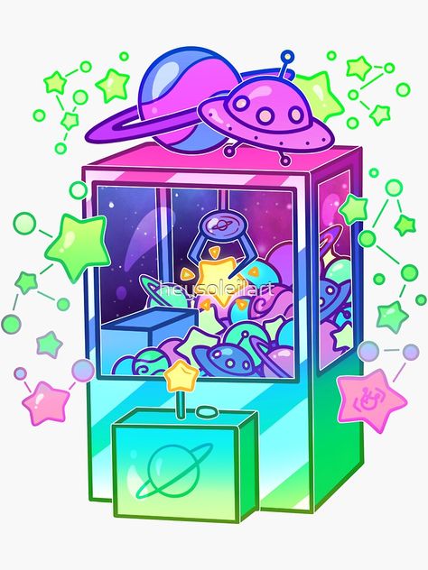 Neon Galaxy, Crane Game, Dog Mat, Space Crafts, Of Course, Character Inspiration, Pixel Art, Sticker Design, Cute Art