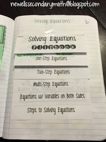 Mrs. Newell's Math: Multi Step Equations INB Math Solving, Equations Notes, Junior High Math, Secondary Math Classroom, Solving Multi Step Equations, Equations And Inequalities, Math Foldables, Solving Linear Equations, Multi Step Equations