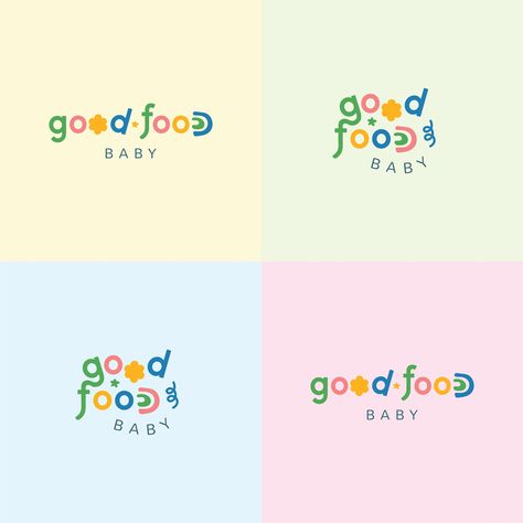 Good Food Baby | Brand Identity | Behance Baby Branding Packaging, Baby Brand Identity, Baby Logo Branding, Social Media Inspiration, Preschool Logo, Kids Branding Design, Kids Graphic Design, Healthcare Logo, Kids Logo Design