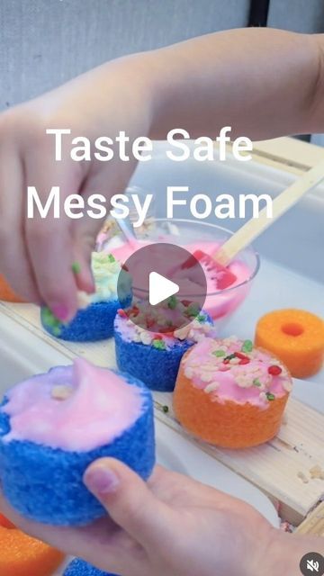 Agnes | Toddler Learning Activities on Instagram: "Taste safe foam So many of you loved the pool noodle foam we posted last time but was looking for a taste safe version, so here it is! Chickpea foam! Note that taste safe means it is safe if littles try a bit, but we do not recommend eating lots and lots 😉 we've tried this and it's got a salty taste, so not very pleasant anyways but better than eating shaving cream 😆 ❤️ Drain the liquid from a can of chickpeas 🧡 Whisk it up using a mixer 💛 Add 1-2 tsp of cream of tartar - this helps make the foam better 💚 Once it is white and fluffy, it is ready!! 💙 You can add a drop of food coloring if you want 💜 Have fun playing! We added pool noodles to make donuts and the kids loved it. Perfect for STEM learning, plus it is a fun way to explore Pool Noodle Stem, Shaving Foam Activities, Donut Craft, Stem Learning, Pool Noodles, Cream Of Tartar, Shaving Cream, Educational Games, Toddler Learning Activities