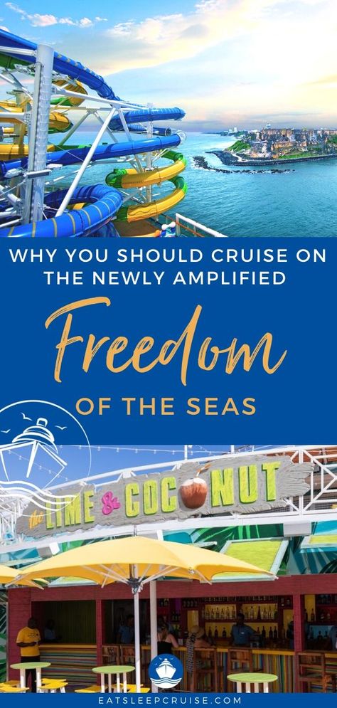 Why We're Excited to Sail on Freedom of the Seas | EatSleepCruise.com #cruise #RoyalCaribbean #eatsleepcruise Royal Caribbean Freedom Of The Seas, Cruise Photoshoot, Liberty Of The Seas, Royal Caribbean Cruise Ship, Navigator Of The Seas, Freedom Of The Seas, Birthday Cruise, Royal Caribbean Ships, Cruise Pictures