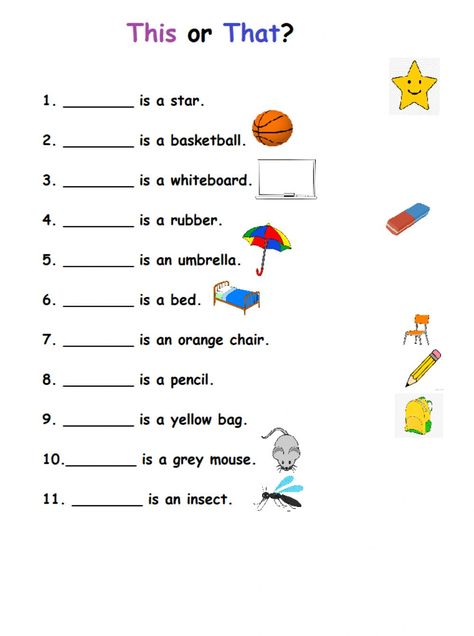 Primary 1 English Worksheet, Kg Class Worksheets English, English Work Sheet For Kindergarten, This That Worksheet, Class 4 English Worksheet, Ukg Worksheets English, Ingles Kids, Letter Worksheets For Preschool, English Grammar For Kids