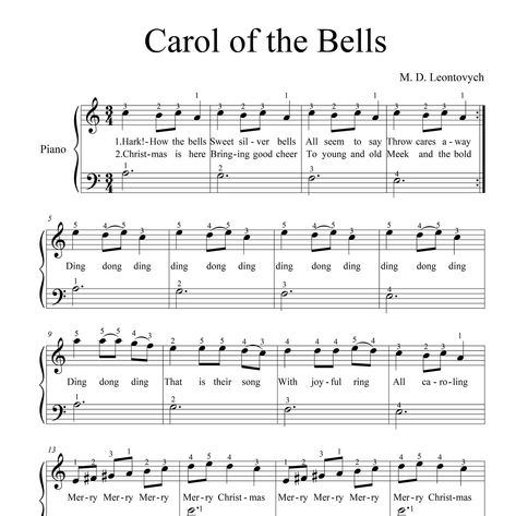 Excited to share the latest addition to my #etsy shop: Carol of the Bells - Very Easy Piano Sheets - Digital Download - with lyrics and violin part https://etsy.me/3PKw7Cw #christmas #carolofthebells #digitaldownload #easypianosheet #christmasday #veryeasypiano #easypi Carol Of The Bells Piano Easy, Carol Of The Bells Violin, Carol Of The Bells Piano, Piano Keyboard Notes, Carol Songs, Piano Music Easy, Violin Parts, Carol Of The Bells, Piano Songs