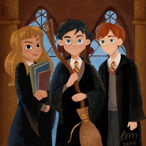 Golden Trio Drawing, Trio Drawing, Harry Potter Illustrations, Golden Trio, Harry Potter Art, Fantastic Beasts, Hogwarts, Paper Art, Harry Potter