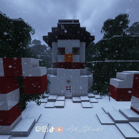 Minecraft Snowman Build, Snowman Minecraft, Minecraft Snowman, Igloo House, Wanna Build A Snowman, Christmas City, House Tutorial, Minecraft Farm, Minecraft Christmas