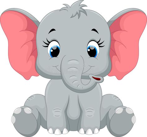 Baby Elephant Cartoon, Cute Elephant Cartoon, Cartoon Drawings Of Animals, Elephant Drawing, Cartoon Elephant, Elephant Art, Watercolor Effects, Cute Elephant