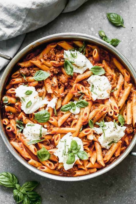 One Pan Skillet Lasagna - Tastes Better From Scratch Skillet Lasagna With Ricotta, One Pan Lasagna Skillet, Skillet Pasta Recipes, Lasagna Skillet, Seasonal Meal Planning, Popular Pasta Recipes, Pasta Parmesan, Lasagna With Ricotta, Skillet Lasagna Recipe