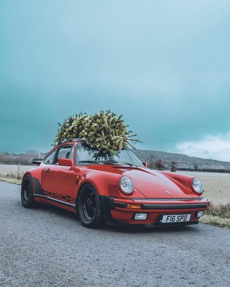 Frank Cassidy on Instagram: "Tis the season. Always a pleasure capturing every year the staple Porsche and Christmas tree shot. Throw back to 2020 and 2021 with the old ‘89 Turbo and the current ‘89 LE respectively ♠️" Car With Tree On Top, Porsche 550 Spyder, 930 Turbo, Porsche 550, Car Christmas, Porsche 914, Porsche 964, Model Ideas, Porsche Gt3