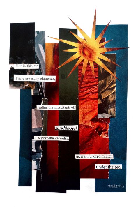 poem made from found text from magazines and books. DejaLuPrints 2024 Visual Poetry Art, Poem Collage, Poetry Collage, Collage Poetry, Collage Text, Text Collage, Found Poem, Poem Design, Poem Art