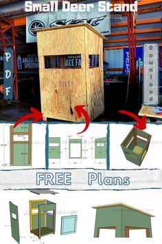 Homemade Deer Blinds, Woodworking Shelves, Woodworking Signs, Deer Blind Plans, Deer Hunting Stands, Deer Stand Plans, Shooting House, Printable Woodworking Plans, Kids Woodworking