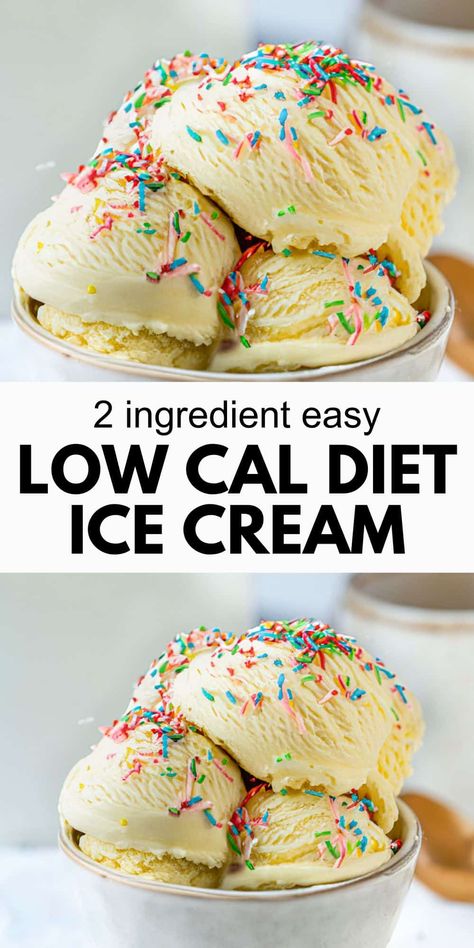 Best Easy Low Calorie Ice Cream {2 Ingredient Recipe} Low Calorie Ice Cream Recipe, Diet Ice Cream, Low Calorie Desserts Easy, Low Calorie Banana Bread, Skyr Recipe, Low Cal Ice Cream, Low Calorie Recipes Easy, Low Calorie Ice Cream, Protein Ice Cream Recipes