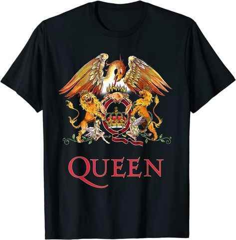 Queen Official Classic Crest T-shirt T-Shirt : Amazon.co.uk: Clothing 80s Rocker, Gallery Icon, 90s Tees, Queen Tshirt, British Rock, Queen Shirts, Queen Band, Tee Shirt Homme, Band Shirts