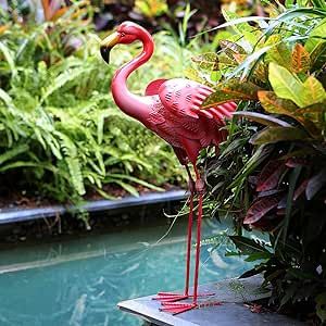 Flamingo Yard Decor, Pink Flamingos Lawn Ornaments, Flamingo Party Supplies, Home Courtyard, Flamingo Ornament, Flamingo Garden, Outdoor Water Feature, Outdoor Decorative Lights, Front Yard Garden Design