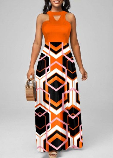 ROTITA Breathable Tribal Print Blue Round Neck Maxi Dress | Rotita.com - USD $27.98 Birthday Dress Women, Orange Maxi Dress, Ethnic Chic, Halter Neck Maxi Dress, Beach Maxi Dress, Elegant Dresses For Women, Dresses Elegant, Halter Maxi Dresses, Hip Dress