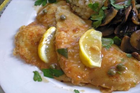 Flounder Francaise or Chicken Francaise. Photo by gemini08 Flounder Francaise Recipe, Buttered Spaghetti, Chicken Francaise Recipe, Chicken Francaise, Flounder Fillet, Flounder Recipes, Recipe For Chicken, Fish Dishes, Spaghetti Squash