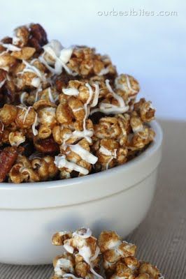 Perfect Popcorn, Our Best Bites, Cinnamon Caramel, Popcorn Treats, Snacks Ideas, Movie Snacks, Flavored Popcorn, Cinnamon Bun, Popcorn Recipes