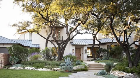 Stone Texas Landscaping, Water Wise Landscaping, Drought Tolerant Landscape, Drought Tolerant Plants, House Landscape, Home Exteriors, Spanish Style, Drought Tolerant, Hill Country