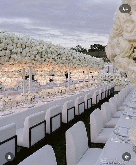 Elegant Color Palette, White Wedding Decorations, Dream Wedding Reception, Romantic Luxury, Wedding Reception Design, Party Video, Dream Wedding Decorations, Dream Wedding Venues, Wedding Venue Decorations