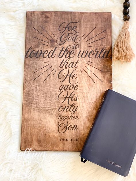 Wood Burn Bible Verse, Bible Verse Wood Burning, Christian Pyrography, Christian Wood Burning, Torch Paste Projects, Christian Gifts Diy, Kona Stain, Bio Materials, Laser Signs