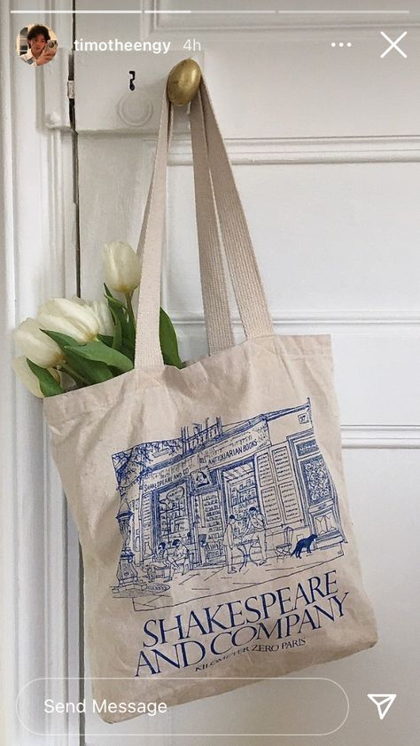 tulips tote bag shakespeare and co old money aesthetic Old Money Bags Aesthetic, Book Tote Bag Aesthetic, Old Money Tote Bag, Bag Astethic, Old Money Bags, School Tote Bags, Parisienne Aesthetic, Shakespeare And Co, Person Aesthetic