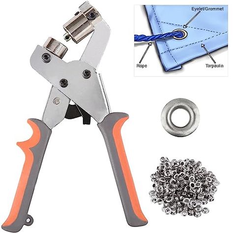 Amazon.com: BIZOEPRO Grommet Tool Kit, 1/4 Inch Eyelet Kit Press Pliers (6mm) Punch Hole Maker Manual Handheld Machine with 500pcs Silver Grommets : Industrial & Scientific Grommet Machine, Grommet Tool, Hole Punch, Pliers, Tool Kit, 4 Inch, Tools, Silver