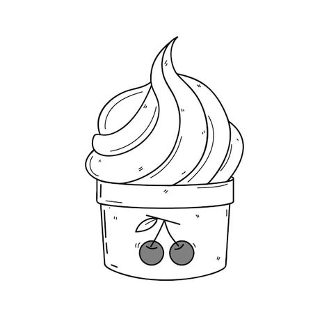 Hand drawn ice cream doodle | Premium Vector #Freepik #vector #cone #frozen-ice #ice-cold #frozen-foods Frozen Yogurt Drawing, Ice Cream Doodle, Draw Ice Cream, Social Media Icons Vector, Fro Yo, Frozen Ice, Frozen Foods, Soft Serve Ice Cream, Chalkboard Style