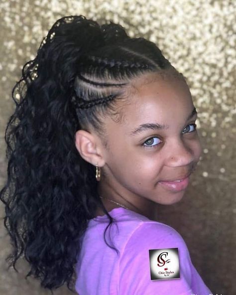 Crochet Styles For Kids, Crochet Hairstyles For Kids, Half Braid Half Crochet Hairstyles, Crochet Braids Kids, Kids Goddess Braids, Kids Crochet Hairstyles, Crochet Braids For Kids, Braids Kids, Kids Box Braids