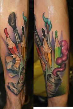 Pencil Tattoo, Sick Tattoo, New School Tattoo, School Tattoo, Great Tattoos, Family Art, Tattoo Supplies, S Tattoo, Skin Art