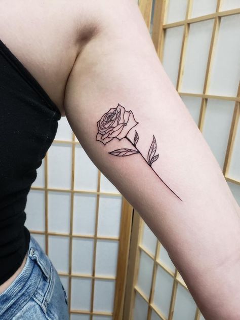 Rose Bicep Tattoo, Mens Inner Bicep Tattoo, Inner Bicep Tattoo, Tatted Men, Tattoo Rose, Bicep Tattoo, Rose Tattoos, Rose Tattoo, Mehndi Designs