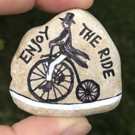 Enjoy the Ride #AnnaAsche #PaintedRock Enjoy The Ride Tattoo, Ride Tattoo, Enjoy The Ride, Fish Tattoos, Jesus Fish Tattoo, Painted Rocks, Tattoo Ideas, Tattoos