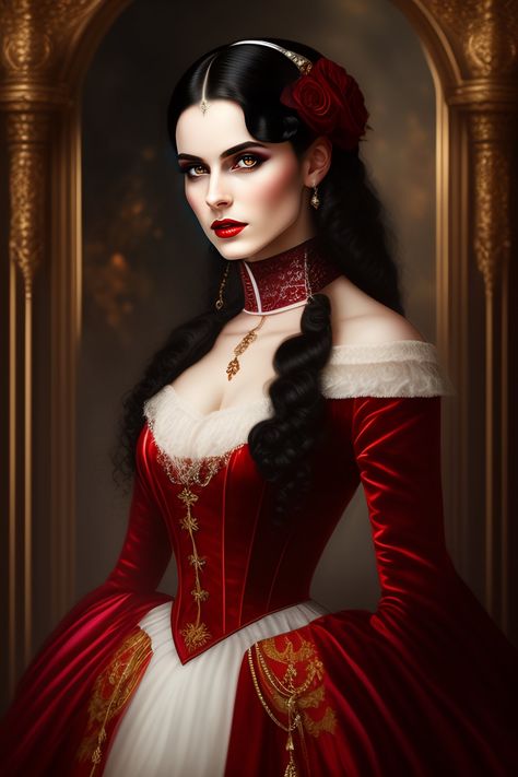 "The Royal Bloodline" is a stunning digital artwork that captures the regal and mysterious nature of vampires. The piece features a powerful and imposing figure adorned in elegant and ornate clothing, sitting upon a throne of darkness. The vampire's piercing gaze and intense expression draw the viewer in, as if under the spell of their hypnotic presence. Vampire Queen Art, Ornate Clothing, Royal Vampire, Vampire Portrait, Intense Expression, Female Vampire, Vampire Queen, Vampire Art, Queen Art