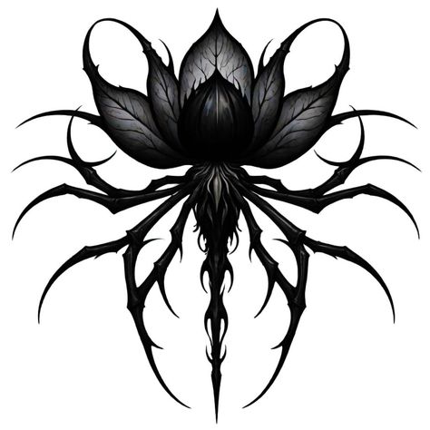 Small Demonic Tattoos, Gothic Lotus Tattoo, Cover Up Tattoos Ideas Female, Sigil Flower Tattoo, Tattoo Coverups Men, Purple And Black Tattoo, Poison Flower Tattoo, Back Tattoos Women Full, Big Cover Up Tattoos Men