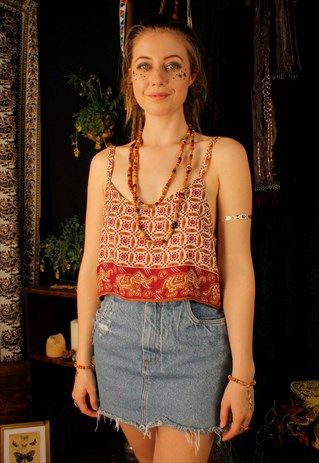 Cosmic+Drifters+Handmade+Batik+Print+V-Neck+Cropped+Cami Cosmic Drifters, Batik Print, Batik Prints, Cropped Cami, Crop Tops Women, Batik, Denim Skirt, Womens Tops, Festival