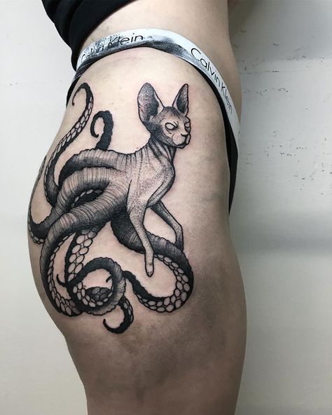 Tatuaje Studio Ghibli, Kitty Tattoos, Pastel Nails Designs, Cat Tattoos, Cat Tattoo Designs, Creepy Tattoos, Octopus Tattoo, Potager Garden, Diy Summer