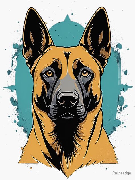 Belgian Shepherd Drawing, Belgian Malinois Drawing, Belgian Malinois K9, Malinois Funny, Malinois Dog, Dog School, Funny Paintings, Belgian Shepherd, Belgian Malinois