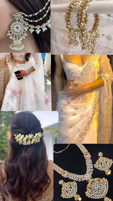 Lehenga With Jewellery, Off White Lehenga, White Lehenga, Saree Lehenga, White Saree, Easy Trendy Outfits, Jewelry Inspo, Stylish Dresses, Lehenga