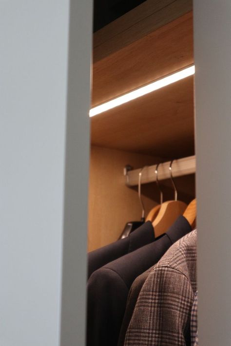 Clothes Cupboard, Wardrobe Light, St Denis, Wardrobe Lighting, Interior Design Photography, Coat Closet, Dressing Rooms, Closet Lighting, Walk In Wardrobe