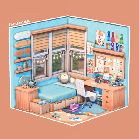 Sims Kids Room, Sims 4 Boys Room, The Sims 4 Casas, Sims 4 Bedroom Ideas, Sims 4 Rooms, Sims Room, Sims Interior, Sims 4 Houses Layout, Sims 4 Bedroom