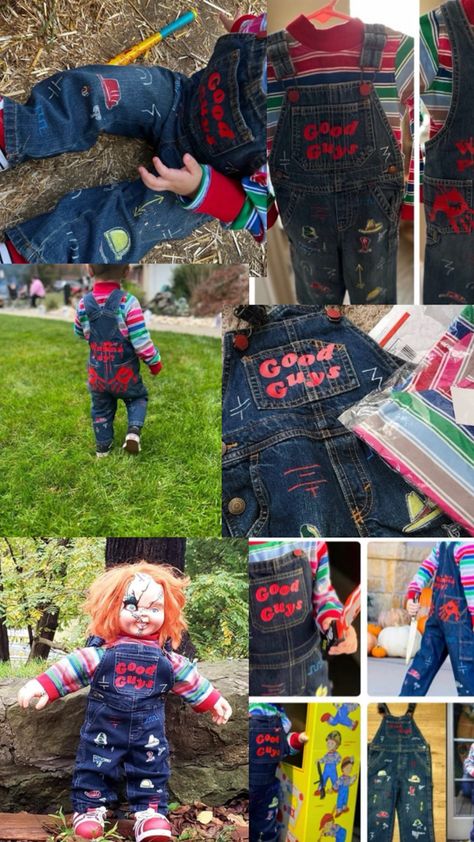 Chucky Kids Toddler Costume Creepy Diy Chucky Costume, Chucky Halloween Costume, Creative Halloween Costume Ideas, Chucky Halloween, Chucky Costume, Creepy Kids, Cute Halloween Makeup, Halloween Is Coming