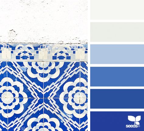 Tiled Tones Design Seeds Color Palette, Seeds Color Palette, Seeds Color, Design Seeds, Blue Colour Palette, Paint Colors For Living Room, Color Balance, World Of Color, Color Textures