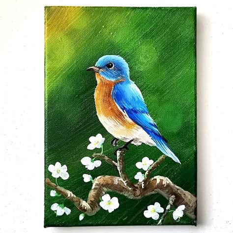 Bird Sitting on the Branch Acrylic Painting | art, work of art, art of painting, birds | Bird Sitting on the Branch Acrylic Painting #art #artist #artwork #acrylic #painting #eldrawingarts #paintingartwork #acrylicpainting #birdpainting | By El Drawing Arts Bird On A Branch Painting, Bird Sitting On A Branch Drawing, Birds On Branch Painting, Bird Sitting On A Branch Painting, Bird Sitting On A Branch, Painted Canvas Bags, Branch Drawing, Bird Outline, Parrot Painting